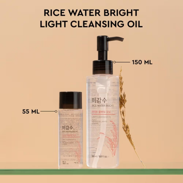 The Face Shop Rice Water Bright Ultra Light Cleansing Oil - Korean Makeup Remover for heavy makeup - Image 2