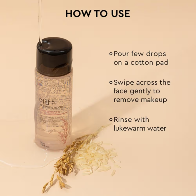 The Face Shop Rice Water Bright Ultra Light Cleansing Oil - Korean Makeup Remover for heavy makeup - Image 4