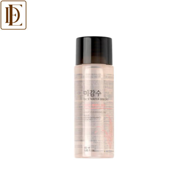 The Face Shop Rice Water Bright Ultra Light Cleansing Oil - Korean Makeup Remover for heavy makeup