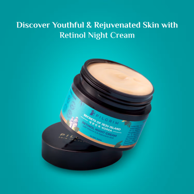 Pilgrim Retinol Night Cream with Vitamin C & Hyaluronic Acid (50g) - Image 2