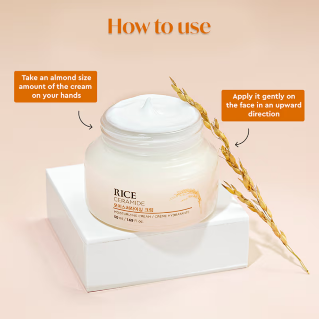 The Face Shop Rice & Ceramide Moisturizer - Korean Day Cream for Barrier Repair & Glass Skin Glow (50ml) - Image 2