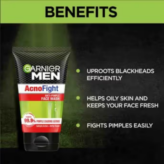 Garnier Men AcnoFight Anti Pimple Face Wash (100g) - Image 3