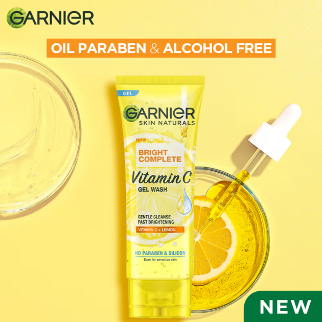 Garnier Bright Complete Vitamin C Gel Facewash (100g) - Image 3