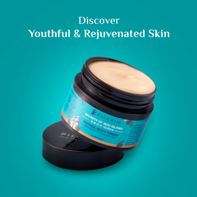 Pilgrim Retinol Night Cream with Vitamin C & Hyaluronic Acid (50g) - Image 3
