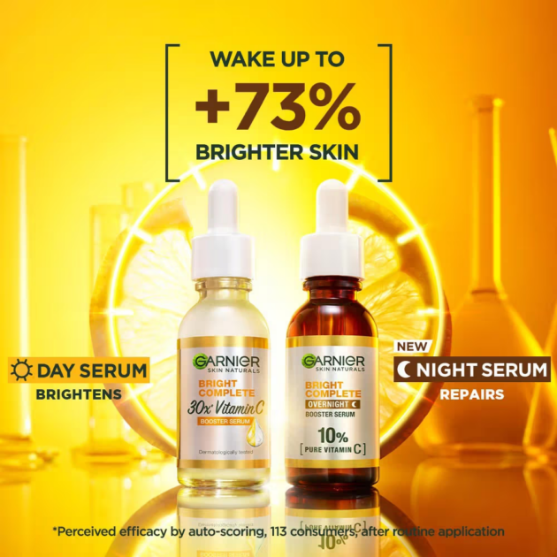 Garnier Bright Complete Vitamin C Night Serum 10% Pure Vitamin C - Image 3