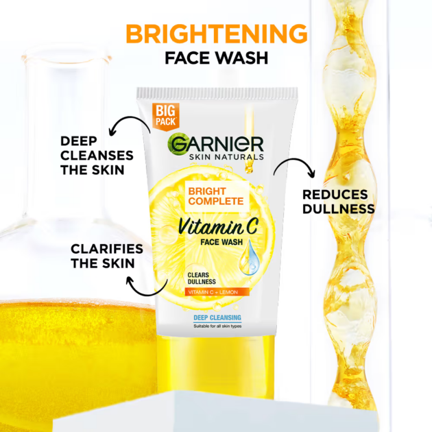 Garnier Bright Complete Vitamin C Face Wash (150g) - Image 4