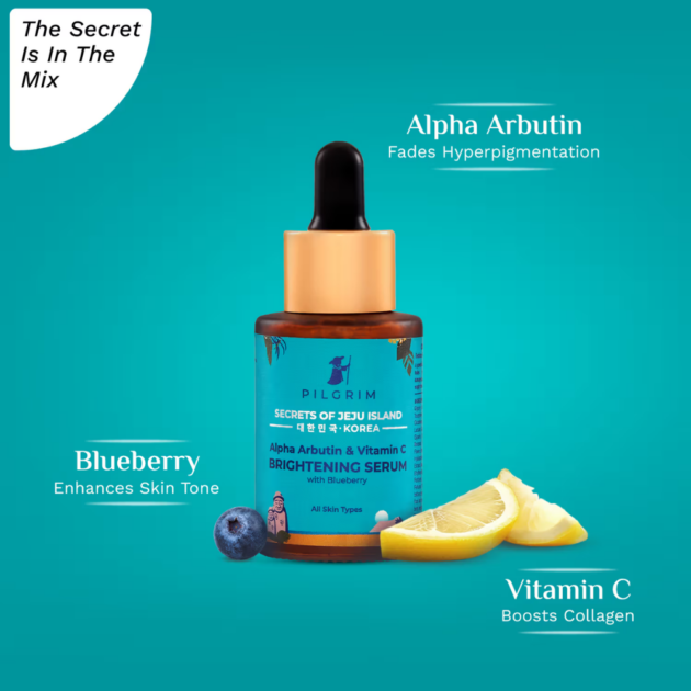 Pilgrim Alpha Arbutin & Vitamin C Brightening Skin Face Serum (30ml) - Image 5