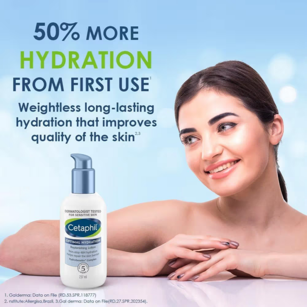 Cetaphil Optimal Hydration Body Lotion With Hyaluronic Acid+Vitamin E (237ml) - Image 4