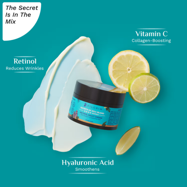 Pilgrim Retinol Night Cream with Vitamin C & Hyaluronic Acid (50g) - Image 4