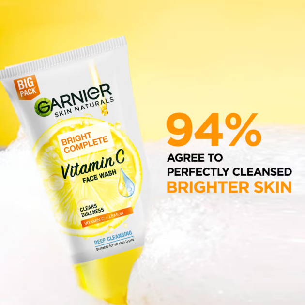 Garnier Bright Complete Vitamin C Face Wash (150g) - Image 5
