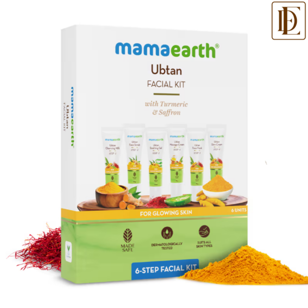 Mamaearth Ubtan Facial Kit With Turmeric & Saffron For Glowing Skin (60g)