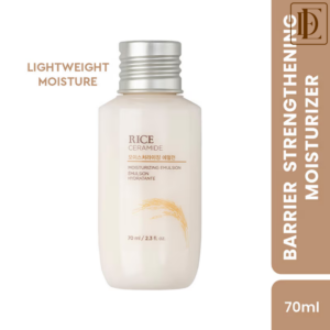 The Face Shop Rice & Ceramide Emulsion Mini - Korean Brightening Moisturizer for Dull & Dry Skin (70ml)