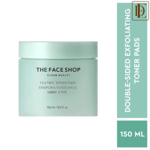 The Face Shop Tea Tree Korean Toner Pads with AHA, BHA, PHA & Hyaluronic Acid, for Acne & Oily skin (150ml)