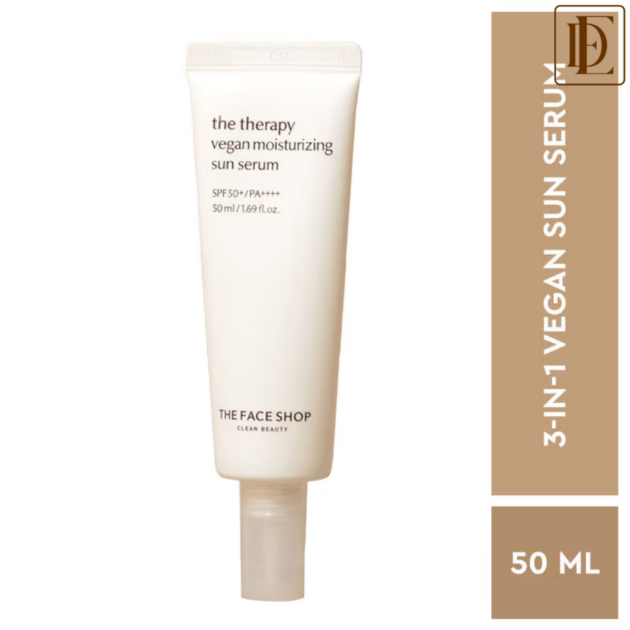 The Face Shop Vegan Korean Sunscreen Serum SPF 50+ PA++++ with Niacinamide & No White Cast (50ml)