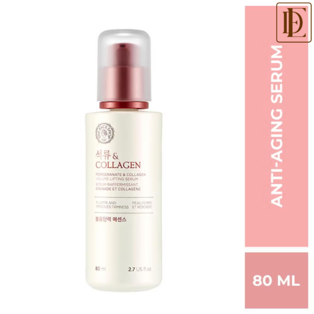The Face Shop Pomegranate & 10% Collagen Serum - Best Anti Aging Korean Serum with Hyaluronic Acid (80ml)
