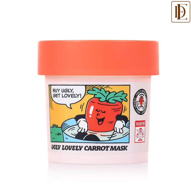 The Face Shop Vegan Ugly Lovely Carrot Sleeping Mask - Korean Moisturizer with Panthenol & Vitamin E (100ml)