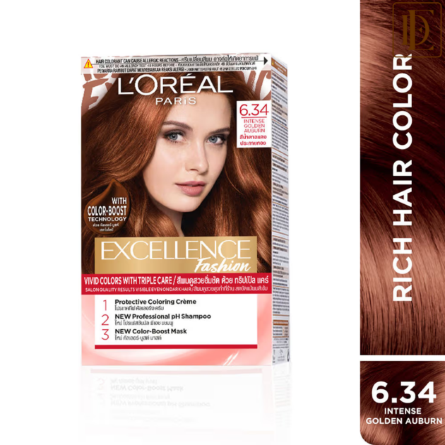 L'Oreal Paris Excellence Fashion Hair Color - Shade 6.34 Intense Golden Auburn (172ml)