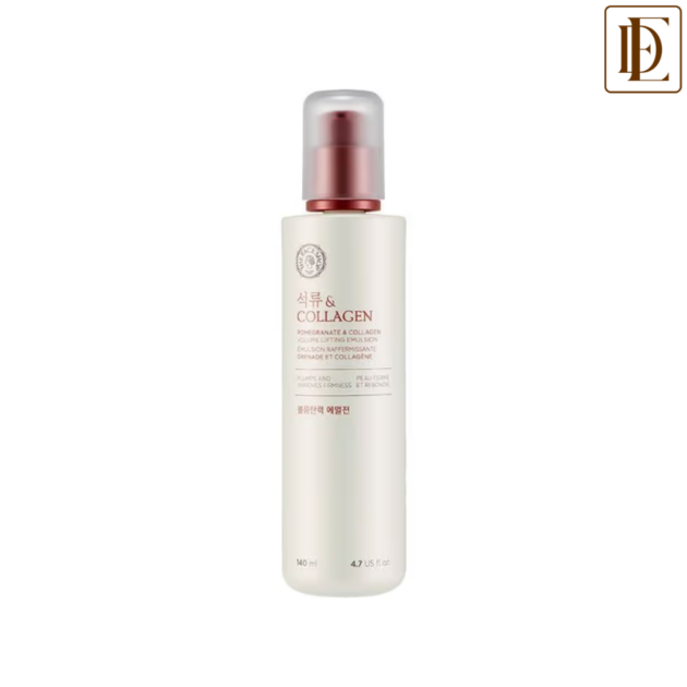 The Face Shop Pomegranate & Collagen Emulsion - Anti Aging Korean Moisturizer with Hyaluronic Acid (140ml)