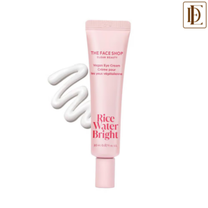 The Face Shop Rice Water Eye Cream with Niacinamide, Brightens & Moisturizes Under Eye Dark Circles (20ml)
