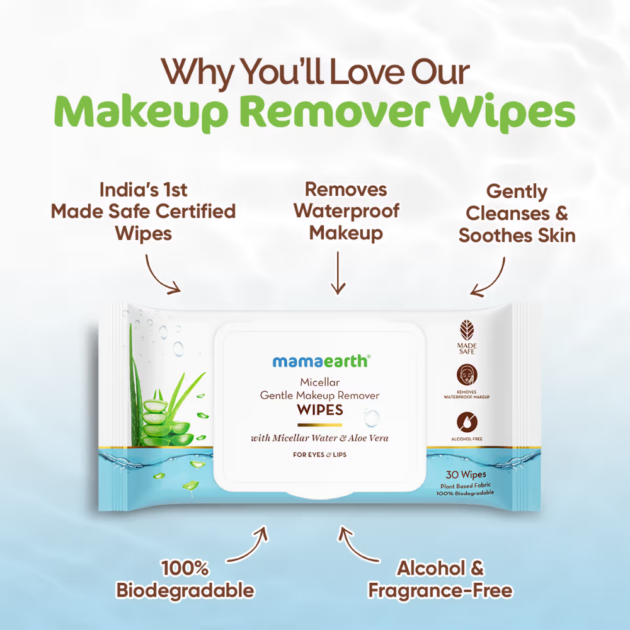 Mamaearth Micellar Gentle Makeup Remover Wipes (30 pcs) - Image 2