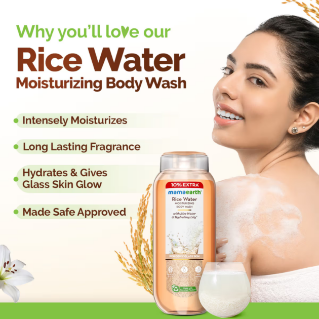 Mamaearth Rice Water Moisturizing Body Wash (275ml) - Image 2