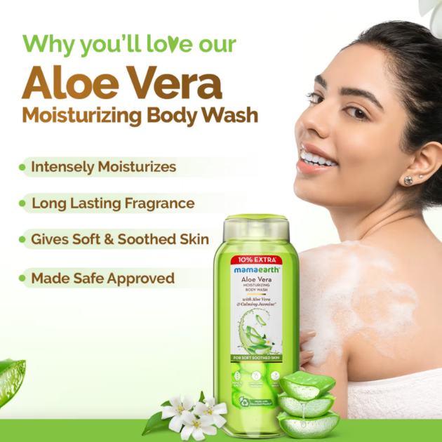 Mamaearth Aloe Vera Moisturizing Body Wash (275ml) - Image 2