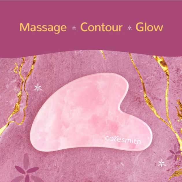 Caresmith Bloom Rose Quartz Gua Sha Face Massage Tool Face Massager for Women (1Pcs) - Image 2