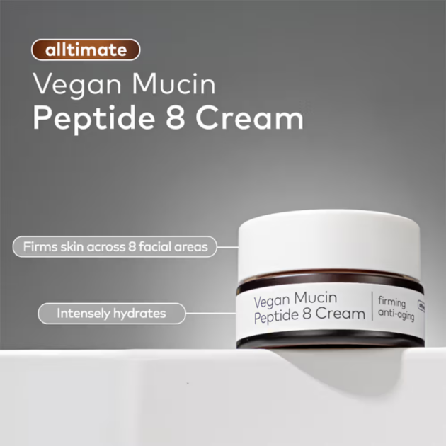 The Face Shop Alltimate Vegan Mucin 8 Peptide Cream - Anti Aging Korean Moisturizer with No Snails (50ml) - Image 2