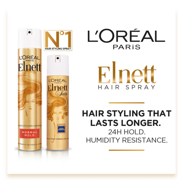 L'Oreal Paris Elnett Satin Normal Hold Hair Spray (400ml) - Image 2