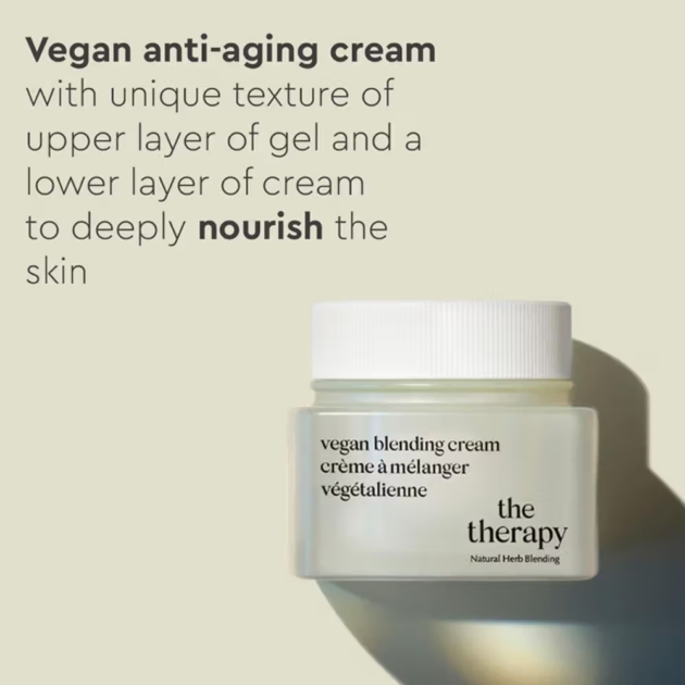 The Face Shop The Therapy Vegan Blending Cream, Organic & Vegan 2 In 1 Gel & Cream With Niacinamide (60ml) - Image 2