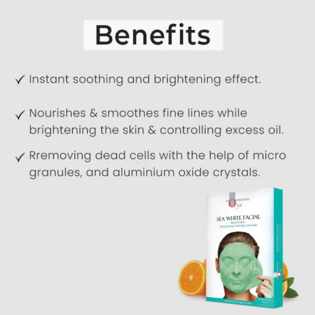 O3+ Sea White Facial With Brightening Peel Off Mask (40g + 5ml) - Image 2