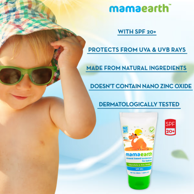 Mamaearth Mineral Based Sunscreen For Babies SPF20+ - Image 2