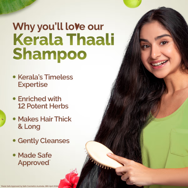 Mamaearth Kerala Thaali Shampoo With Hibiscus, Shikakai, Amla, Flax Seeds (250ml) - Image 3