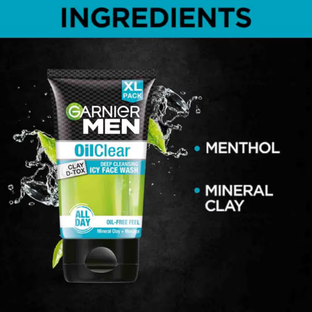 Garnier Men Oil Clear Clay D - Tox Facewash (150g) - Image 3