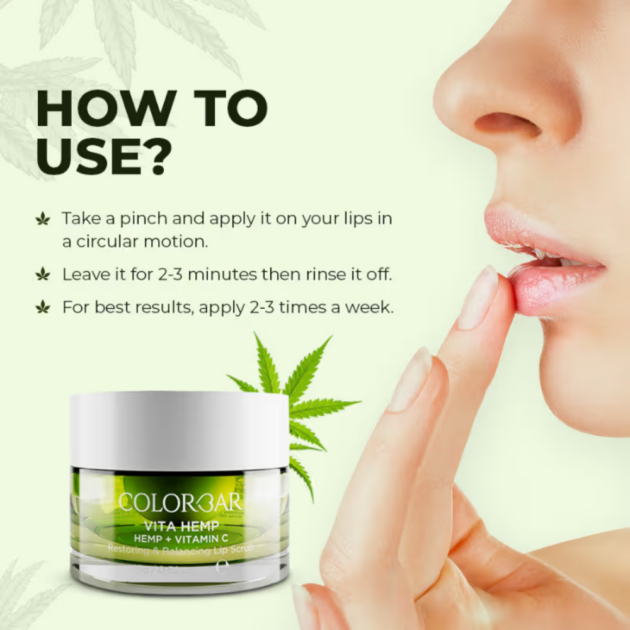 Colorbar Vita Hemp Restoring & Balancing Lip Scrub (15 g) - Image 3