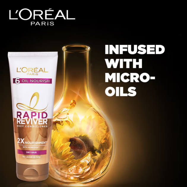 L'Oreal Paris 6 Oil Nourish Rapid Reviver Conditioner For Dry Hair (180ml) - Image 3