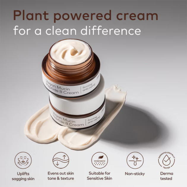 The Face Shop Alltimate Vegan Mucin 8 Peptide Cream - Anti Aging Korean Moisturizer with No Snails (50ml) - Image 3