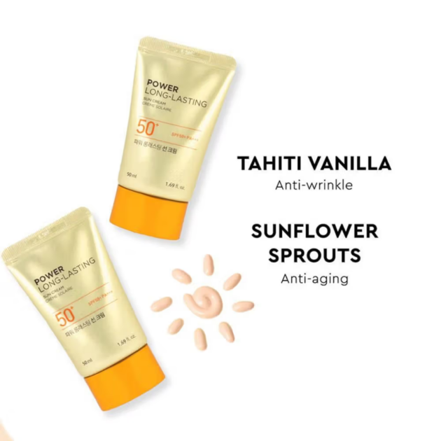 The Face Shop Power Long-Lasting SPF 50+ Pa+++ Tinted Sunscreen, Evens Skin Tone & Water Resistant (50ml) - Image 3