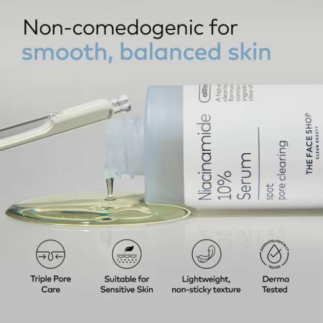 The Face Shop Alltimate Niacinamide 10% Korean Serum - Reduces Oil & Minimizes Pores, for Oily Skin (30ml) - Image 3