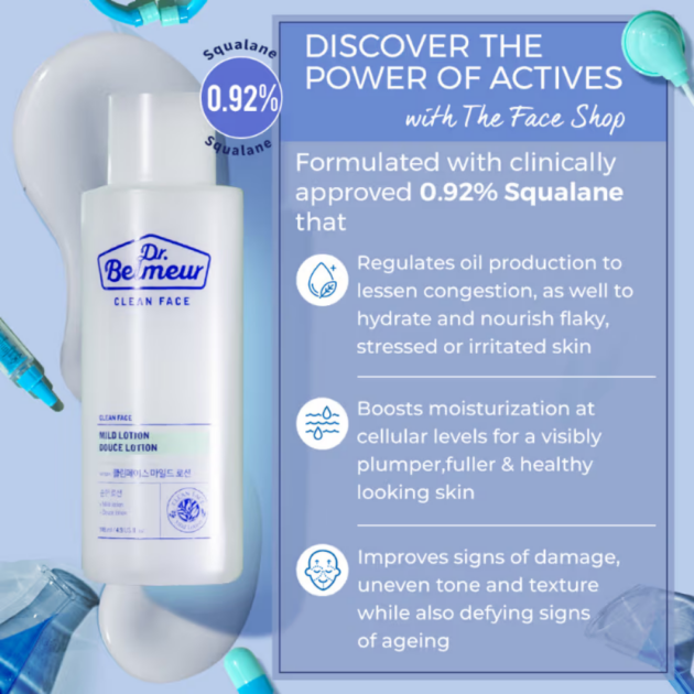 The Face Shop Dr.Belmeur Clean Face Mild Lotion With Squalane (145ml) - Image 3