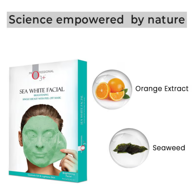 O3+ Sea White Facial With Brightening Peel Off Mask (40g + 5ml) - Image 3