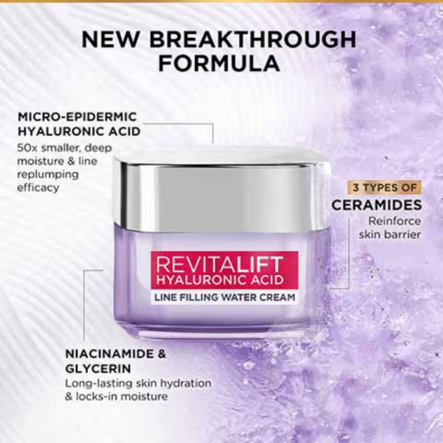 Loreal Paris Revitalift Hyaluronic Acid Line Filling Water Cream With Ceramides - Image 5