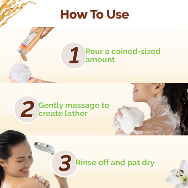 Mamaearth Rice Water Moisturizing Body Wash (275ml) - Image 4