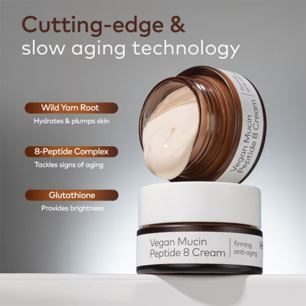 The Face Shop Alltimate Vegan Mucin 8 Peptide Cream - Anti Aging Korean Moisturizer with No Snails (50ml) - Image 4