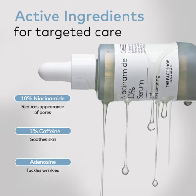 The Face Shop Alltimate Niacinamide 10% Korean Serum - Reduces Oil & Minimizes Pores, for Oily Skin (30ml) - Image 4