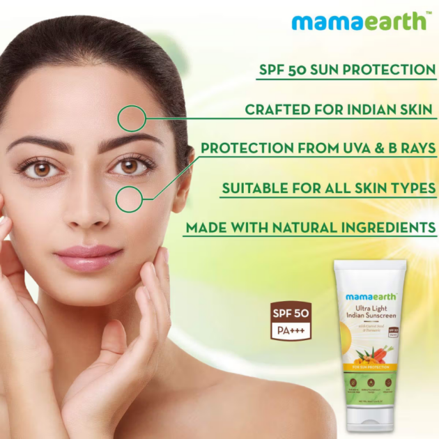 Mamaearth Ultra Light Indian Sunscreen Spf50 Pa++++ (80gm) - Image 5