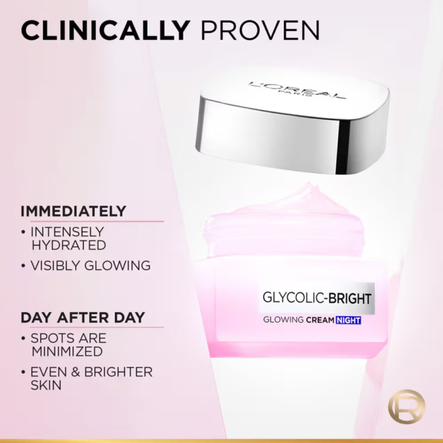 L'Oreal Paris Glycolic Bright Night Cream - Image 5