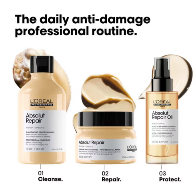 L'Oréal Professionnel Absolut Repair Mask For Dry and Damaged Hair (250gm) - Image 5