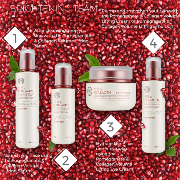 The Face Shop Pomegranate & 10% Collagen Korean Under Eye Cream for Dark Circles & Wrinkles (50ml) - Image 5