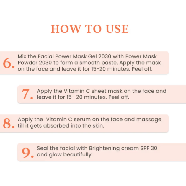 O3+ Bridal Facial Kit Vitamin C Glowing Skin (67gm+69ml) - Image 5